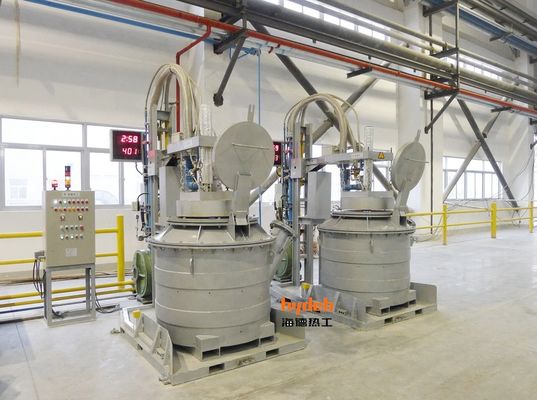 1500 kg de cuillers de transfert en aluminium fondu avec une température de chauffage de 900 °C