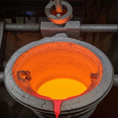 Cuve de transfert de type théière pour le transport sur de longues distances d'aluminium fondu dont la chute de température naturelle est ≤ 12 °C/h et dont la capacité est comprise entre 500 et 6 000 kg