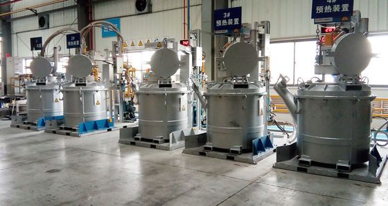 Capacité de 1000 kg Les cuillers de transfert en aluminium fondu pour une augmentation de la température de surface basse