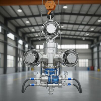 Nombre de rotors 3 Injecteur de flux rotatif alimenté par l'air comprimé N2 et soulevé par grue pour une injection de fluide industrielle optimisée